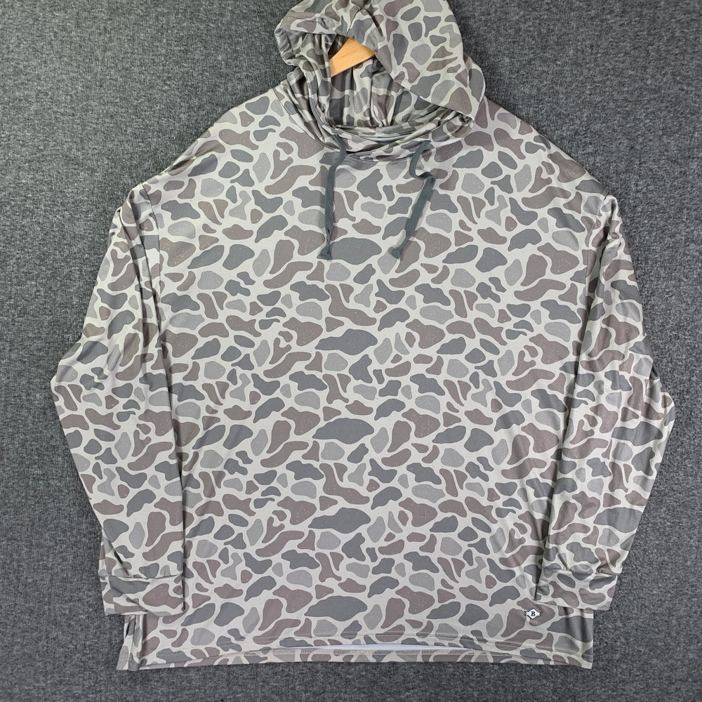 Burlebo Hoodie Men 2XL Duck Deer Camo Outdoor Hike Performance Stretch Pullover